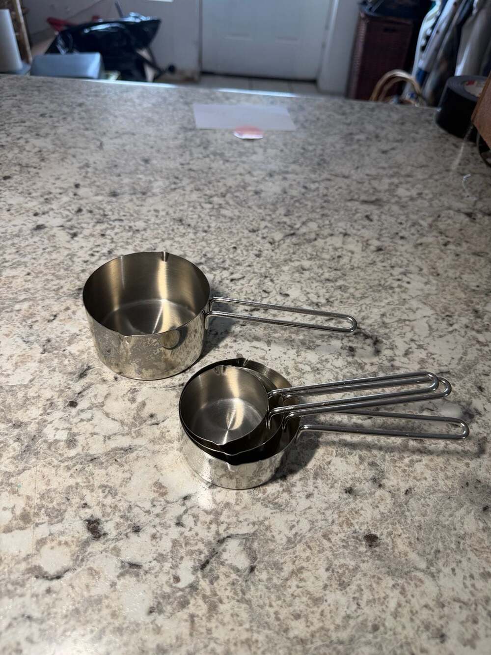Winco Stainless Steel Measuring Cup Set Wire Handle